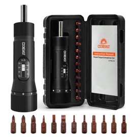 Coobeast 13Pcs Preset Torque Screwdriver with S2 Bits, 1/4” Drive Torque Wrench Screwdriver Set for Maintenance, Tools, Bike Repairing and Mounting, Inch Pound Torque Range 10-70 In-lb