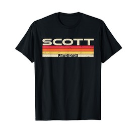 Scott Surname Birthday Family Reunion 80s 90s Sunset T-Shirt