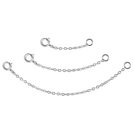COHEALI 3pcs Sterling Silver Chains Chain Extender Bracelet Extender Sterling Silver Chain Necklace Sterling Silver Bracelets Anklet Extension Jewelry Making Accessories DIY