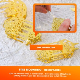 AceList 2025 Ramadan Decorations String Lights – 20Ft 40LED Battery Operated & USB Plug-in Metal Lights String for Ramadan Mubarak, Kareem, Eid Al-Fitr, Gift for Eid, Indoor/Outdoor (Warm Yellow)