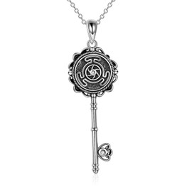 CRMAD Wheel of Hecate Necklace for Women Sterling Silver Key Necklace Jewelry (Hecate)