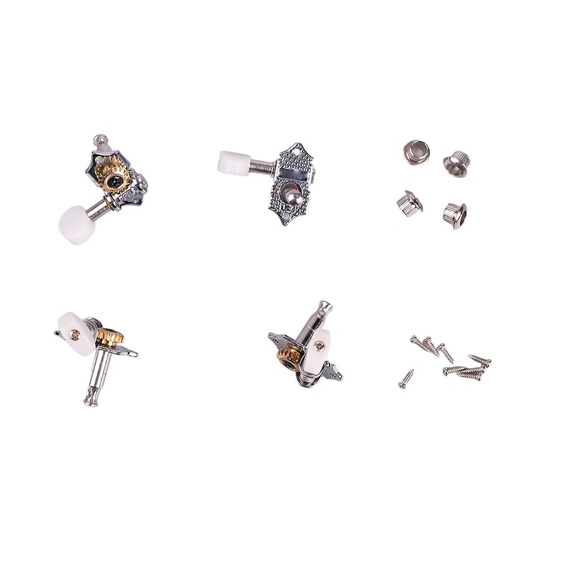 4PCS Ukulele Tuning Peg Chrome Color Metal Ukulele Machine Head