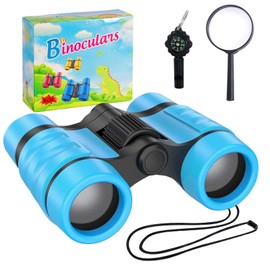 Binoculars, binoculars for Boys and girls, blue anti slip telescope, Suitable for bird watching hiking camping hunting car travel and exploring outdoor activities