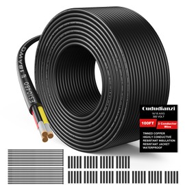 18 Gauge Wire 3 Conductor Electrical Wire, 18 AWG Wire Stranded PVC Cord, 12V Low Voltage/Oxygen-Free Tinned Copper/Flexible 18/3 Wire for Automotive Marine LED Strips Lamps Lighting (100FT/30M)