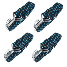 Funtery Adjustable Expander with Hooks, 4 Bungee Straps with Hooks, 1 m, Luggage Tensioner, Wide Rubber Tensioner with Hooks, Tie Down Straps for Sack Truck, Pannier Rack, Bicycle Car Roof Rack