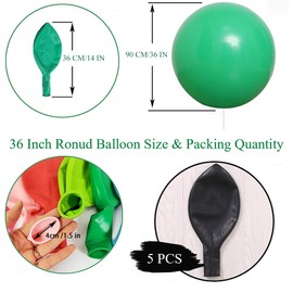 36 Inch Big Round Balloons 5 Pack Black Thick Giant Balloons for Photo Shoot Wedding Baby Shower Birthday Party Decorations by IN-JOOYAA