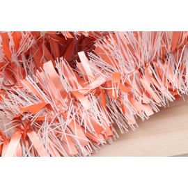 YYCRAFT 6 Yards Two-Color Metallic Tinsel Twist Garland (3.5 Inch,Coral/White)