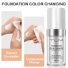 2 PACK Color Changing Foundation Liquid Base,Concealer Cover Cream,All Day