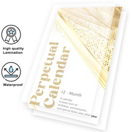 Perpetual Birthday Calendar Wall Hanging 5''x10'' | Birthday Book Reminder | Monthly Birthday Calendar for Anniversaries and Special Dates | 12 Month Perpetual Calendar for Important Dates (Yellow Type 2)