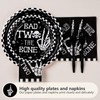 96Pcs Bad Two The Bone Party Supplies Black White Rock