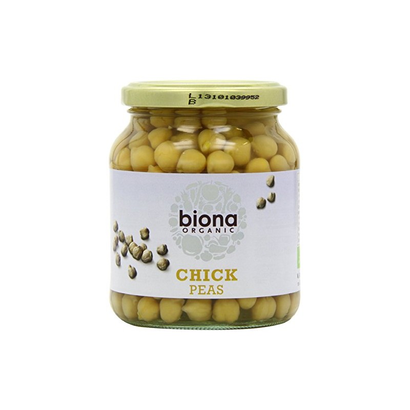 Biona Organic Jarred Chick Peas 350 g (PACK OF 4)