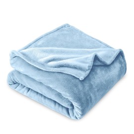 Lightweight Ultra Soft Micro Plush Flannel Fleece Throw Blanket Kids Size | All Seasons Light Blue Color Plush Cozy Anti-Pilling Wrinkle & Stain Resistant Fall Throw Blanket