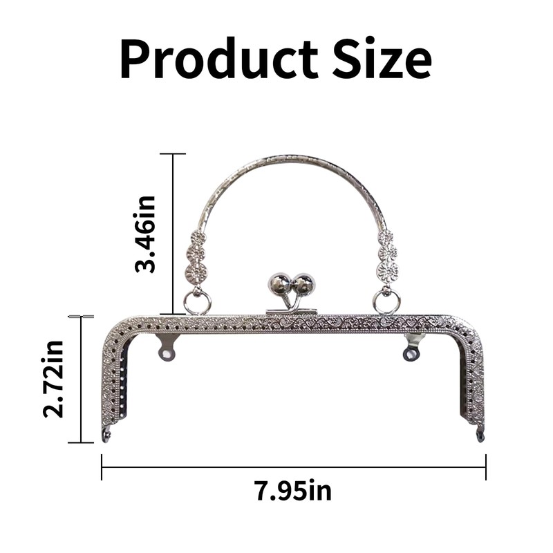 OKKRMGZ Purse Frame with Handles Metal Kiss Lock Clasp for