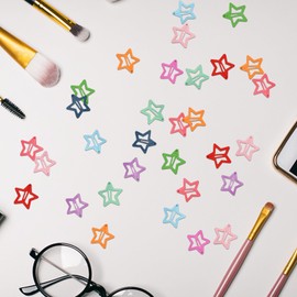 Pack of 50 Star Hair Star Hair Clips, Metal Star Hair Clips, Star Clips, 2000s, Colourful Star Hair Pins, Non-Slip Star Hair Clips for Thick, Thin Hair, Kawaii Hair Clips (10 Colours)