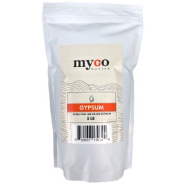 (1.0-20.0 lbs) Mycology Basics - Bulk Ultra-Fine Lab Grade Gypsum for Mushrooms, Food Grade, No Additives - Packaged in HEPA filtrated Enclosure for Sterility (5.0 lbs)