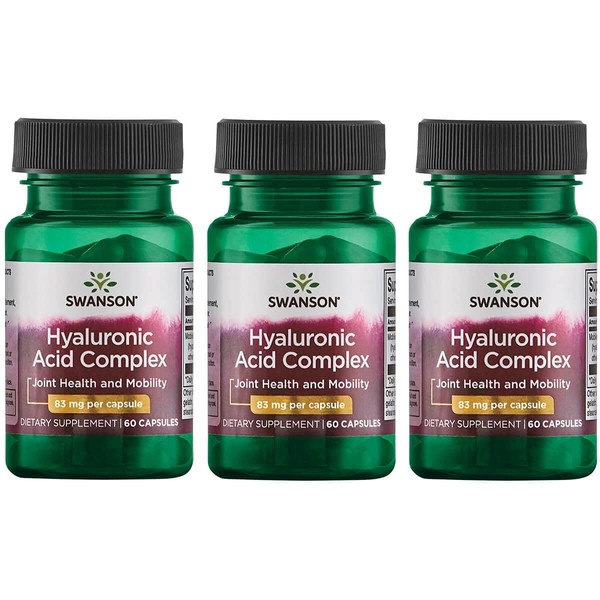 Swanson Hyaluronic Acid Complex 83 mg 60 Caps 3 Pack