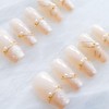 [GLORS] Luxury Pearl Press-on Nails, Long Ballerina Shape, Gold Accented