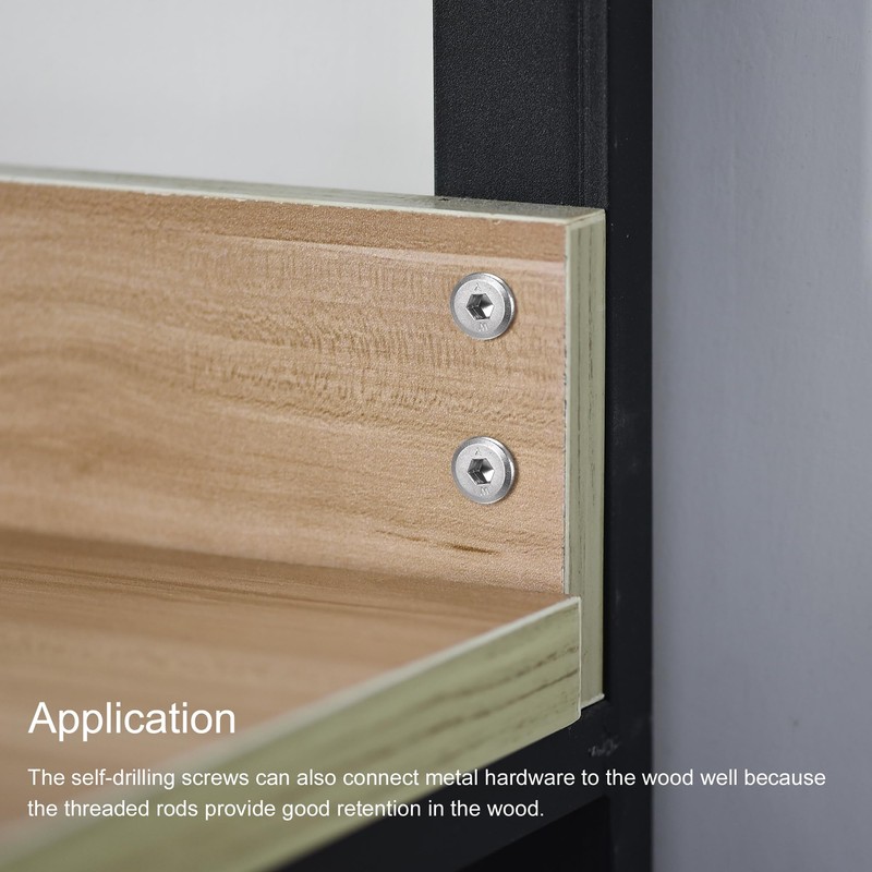 sourcing map Hex Socket Self Tapping Screws, 10 x 3/4"