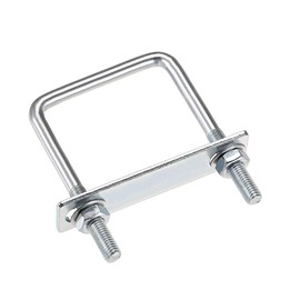 TA-VIGOR M8 Square U-Bolts, 60mm Inner Width 100mm Length Steel U-Bolts with Nut, Plate, Washer for Attaching Piping Conduit Cable Tube Brackets Boat Trailer