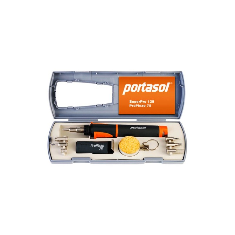 Portasol 011289250 Pro Piezo 75-Watt Heat Tool Kit with 7
