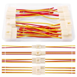 YIXISI 4 Pairs 6.3 mm 2 3 4 6 Pin Automotive Electrical Cable Connector Kit, Male & Female Housing Plug with 100 mm 18 AWG Cable, for Motorcycle, Bicycle, Car, Boats