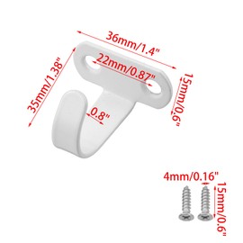 Wealrit 10 Pcs Stainless Steel Under-Shelf Cup Hooks Screw Mounted Ceiling Hook Towel Robe Clothes Coat Hanger for Bathroom Kitchen Cabinet(White)