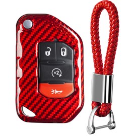 T-carbon Jeep Key Case, Glass Fiber Material, Key Cover, Gladiator, For JT Wrangler JL, Jeep, Applicable to Wrangler 2018-2022, Smart Key Pack Accessories, Gift Key Shell, Scratch-Resistant,