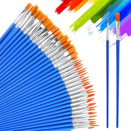 GZGXKJ 120 Piece Brush Set, Acrylic Paint Brush, Small Round Brush Set for Beginners Artists and Painting Lovers (60 Rounds + 60 Flat)