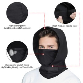 Yzpacc Tactical Balaclava Full Face Mask for Outdoor Sports CS Airsoft Paintball Skiing Protection for Men and Women, black