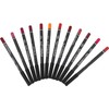 12 Piezas Lápiz para Forma Labios Negro de Madera, Acabado