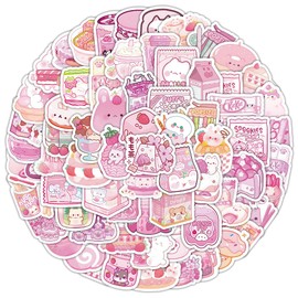 100pcs Cute Small Stickers Set Kawaii,Cardstock Stickers Decorative Masking Stickers Planner Stickers for Personalize (Pink Foods)