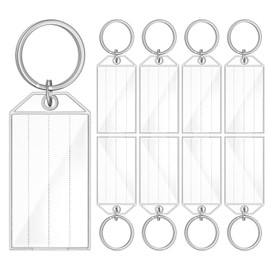 Key Tags, 25 Pcs Key Fobs Labels, Plastic Key Labels for Luggage, Key, Pet Name, Warehouse (White)
