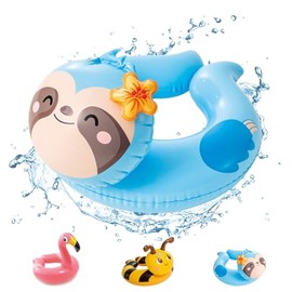 POPOYU Pool Inflatables Pool Floats,Inflatable Swimming Rings for Adults Kids,Pool Tubes Swimming Pool Toys Rubber Ring for Swimming Pool Beach Party Decorations,Kids Summer Gifts(55cm Sloth)