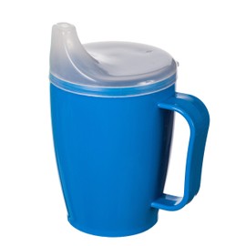 Dr. Junghans Medical 29058 Children's Sippy Cup with Handle and 2 Lids 4/12 mm Blue