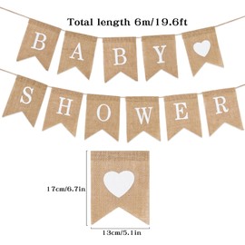 Baby Shower Banner, Burlap Baby Bunting Christening Baby Shower Party Garland Photo Booth Props Supplies Decoration Baby Shower Bunting Banner