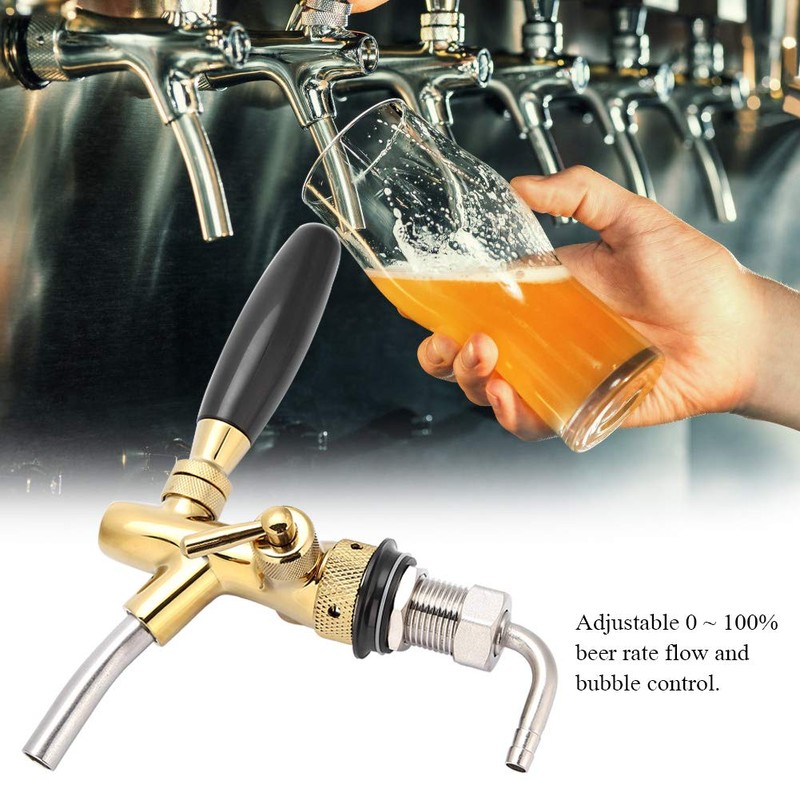 Grifo dispensador de cerveza de acero inoxidable cromado G5/8, grifo