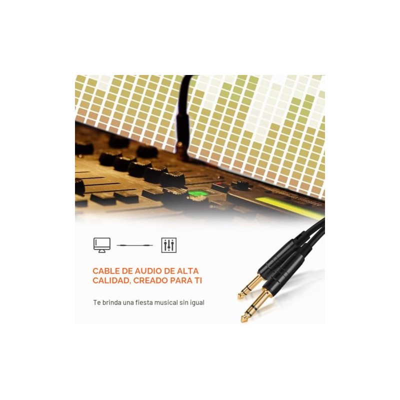 CableCreation 1/4'' TRS Cable 50 pies, Cable de Instrumento de