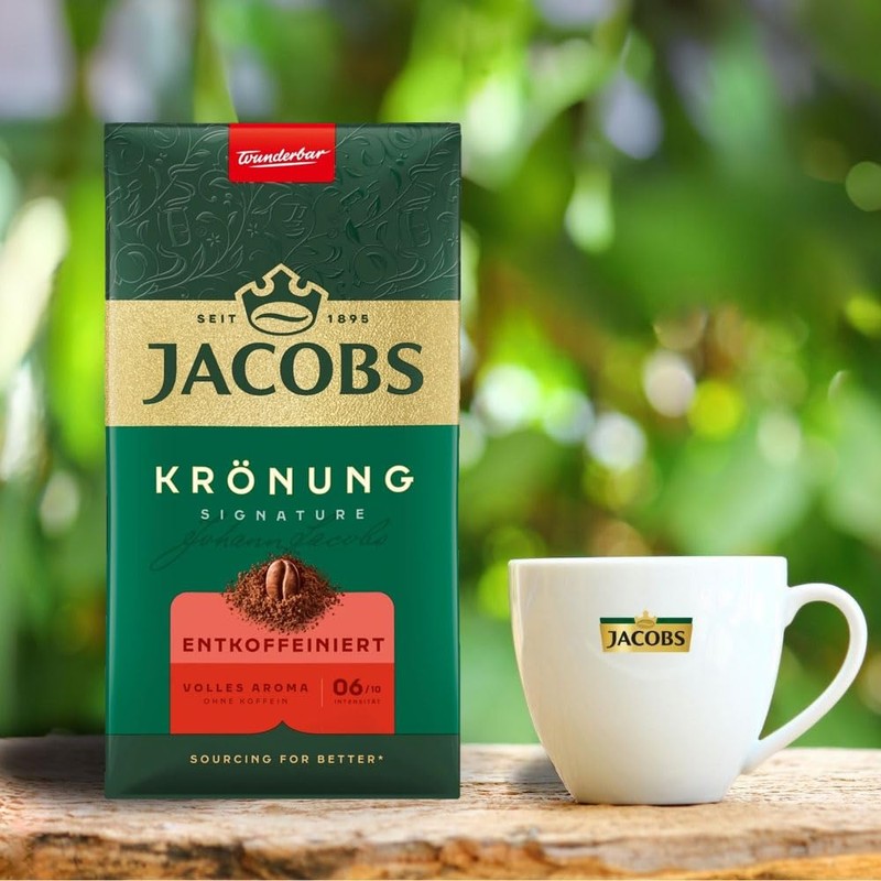 Jacobs Kronung Entkoffeiniert Decaf Ground Coffee 500 Gram / 17.6