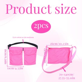 2 PCS Drain Holder After Tummy Tuck with 3 Pouch,Mastectomy Prosthesis Supplies,Adjustable Tummy Tuck Recovery Must Haves,for Bilateral Mastectomy/Reduction Surgery Accessories (Rose Red)