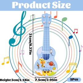 Ukulele for Kids, 21cm Deer Pattern Musical Instrument, Kid Guitar Toy for Toddlers Beginners, Mini Ukuleles for Early Music Education, Blue Kids Ukulele for Indoor Outdoor Play
