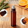 PrettyCare 4 Pack 10 ml Amber Glass Roller Bottles for