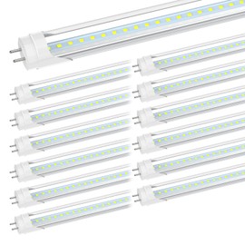 JESLED 24 Inch LED Tube Light, 2FT T8 Hybrid Type A+B, 10W 1120LM 5000K Daylight, Plug & Play or Ballast Bypass, F17T8 Fluorescent Replacement, Clear Cover, 12 Pack, ETL Listed