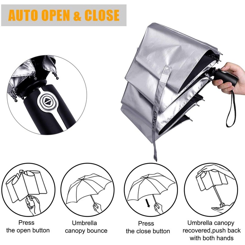 G4Free UPF 50+ UV Protection Travel Umbrella 46 Inch Auto