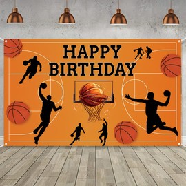 Basketball Happy Birthday Backdrop Banner Basketball Theme Birthday Party Decoration for Teens Kids Boys Photography Background All Star Slam Dunk Basketball Sports Background