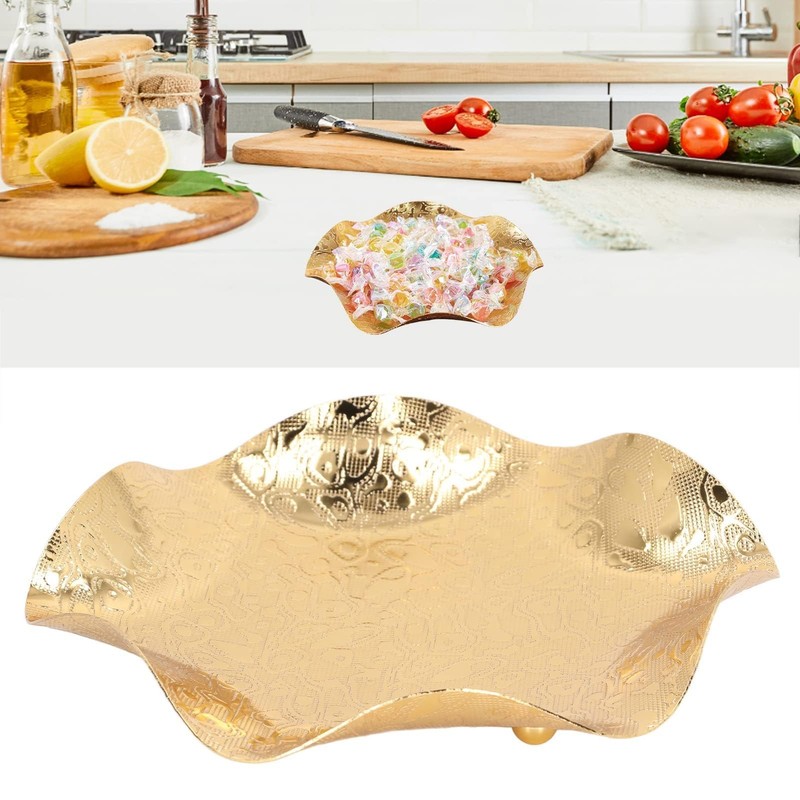 Countertop Fruit Holder Basket, Gold Fruit Storage Bowl Kitchen &