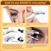 Magnetic Eyelashes Natural Look, Reusable Magnetic Eyelash Set with Applicator,