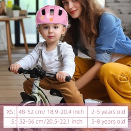Kids Helmet Toddler Bike Helmet for 2-8 Years Old Boys Girls Adjustable Skateboard Helmet Multi-Sports Lightweight Helmet Safety Protection Gear for Cycling Skateboard Scooter (flower, S)
