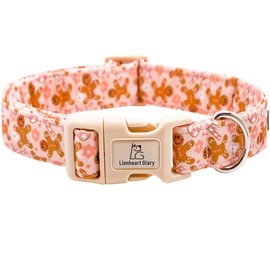 Lionheart glory Christmas Dog Collar Gingerbread Man Collar Dog Adjustable Soft Dog Collars Pink Dog Collars for Small Medium Large Dogs Girl or Boy Pet Collar