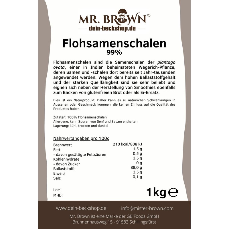 Psyllium Husks from India 99% Purity (1 kg)