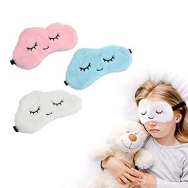 3D Sleeping Mask Children's Eye Mask Cute Eye Cover Children's Eye Mask Eye Mask Eye Bind Plush Sleeping Mask Girls Eye Patch Adjustable Elastic Band Sleeping Mask Night Mask for Sleeping Travel Party